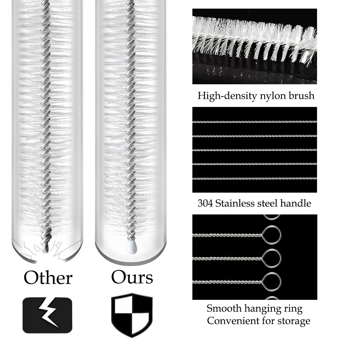 Straw Cleaner Brush Kit for Stanley - (4-Size) Extra Long Pipe Cleaners, Straw Cleaning Brush for Tumbler, Bottle