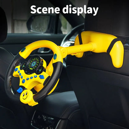 Electric Simulated Driving Steering Three-Dimensional Portable Wheel Copilot Toy Light And Sound Educational Children's Gifts