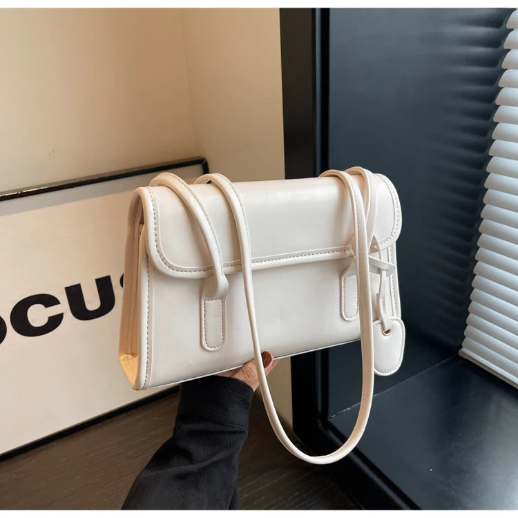 Fashion Red Shoulder Bags For Women Trendy Textured Solid Color Handbag Autumn Winter Versatile Female Underarm Pack