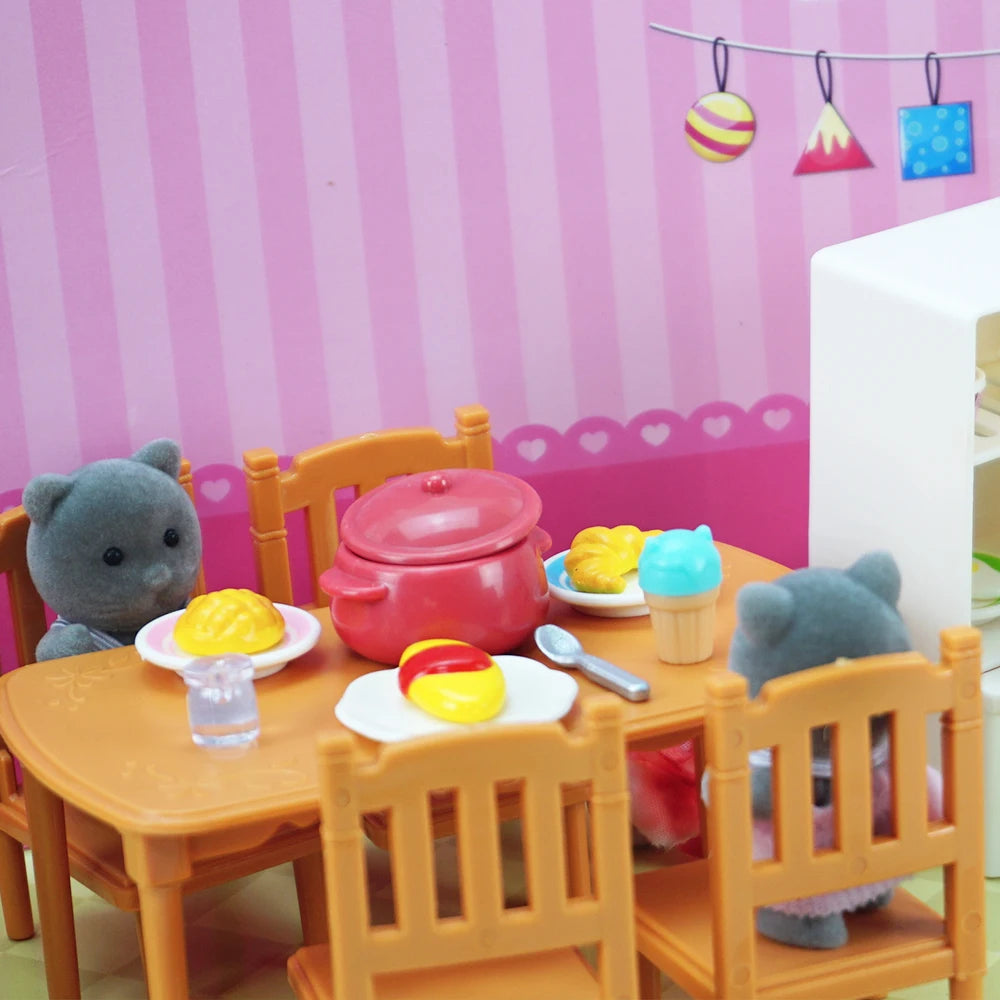 Toys Doll 1:12 Forest Family Montessori Kitchen Compatible Miniature Dollhouse Kitchen Accessories Furniture Pretend Play Gifts