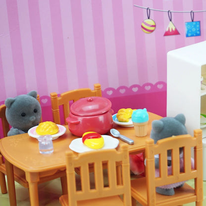 Toys Doll 1:12 Forest Family Montessori Kitchen Compatible Miniature Dollhouse Kitchen Accessories Furniture Pretend Play Gifts