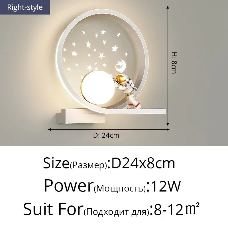 Wall Led Lights Modern Minimalist Astronaut Bedroom Bedside Sconce Lamps for Room Children's Home-appliance