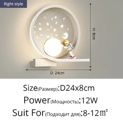 Wall Led Lights Modern Minimalist Astronaut Bedroom Bedside Lamps for Room Children's Home-appliance