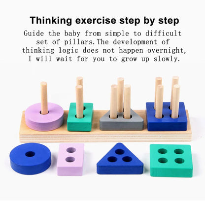 Toy Wooden Building Blocks Toys Color Shape Match Puzzle Toys for gifts Boys Girls