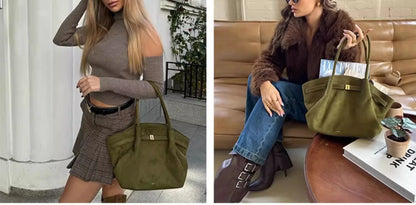 Women's Dumpling Bag Large Capacity Tote Bag Casual Shoulder Handbag 2026 New Fashion Solid Color Top-handle Bag for Work Travel