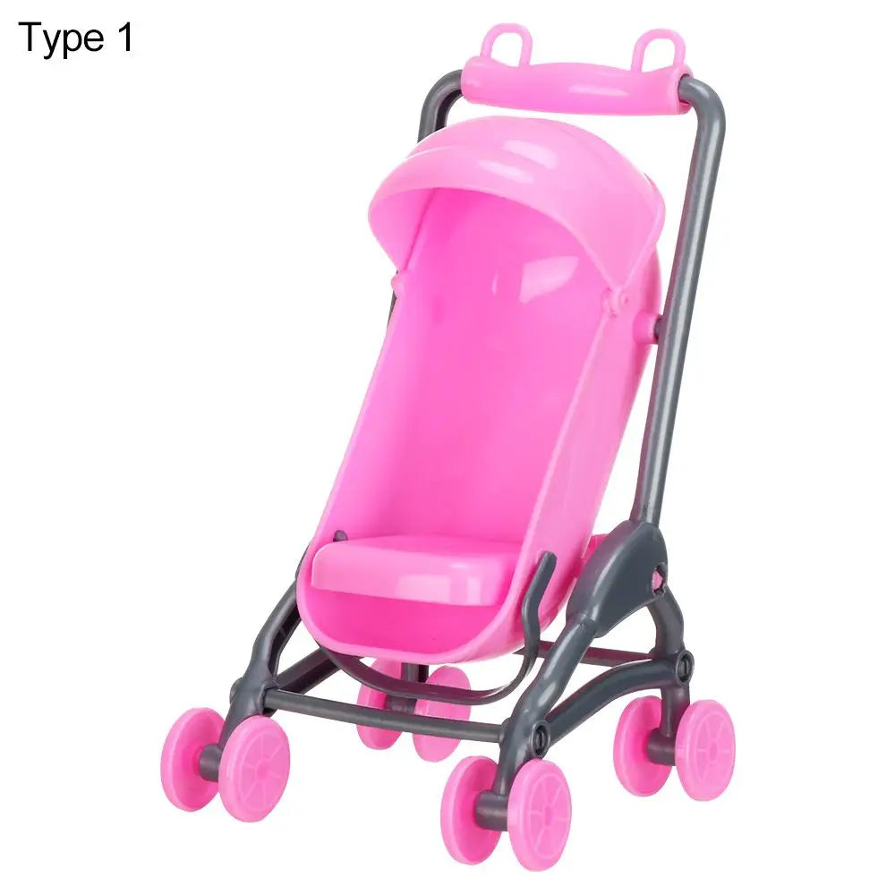 Dollhouse Furniture Scene Model Playing House Photo Props Toys Miniature Baby Stroller Infant Carts Dolls Accessories