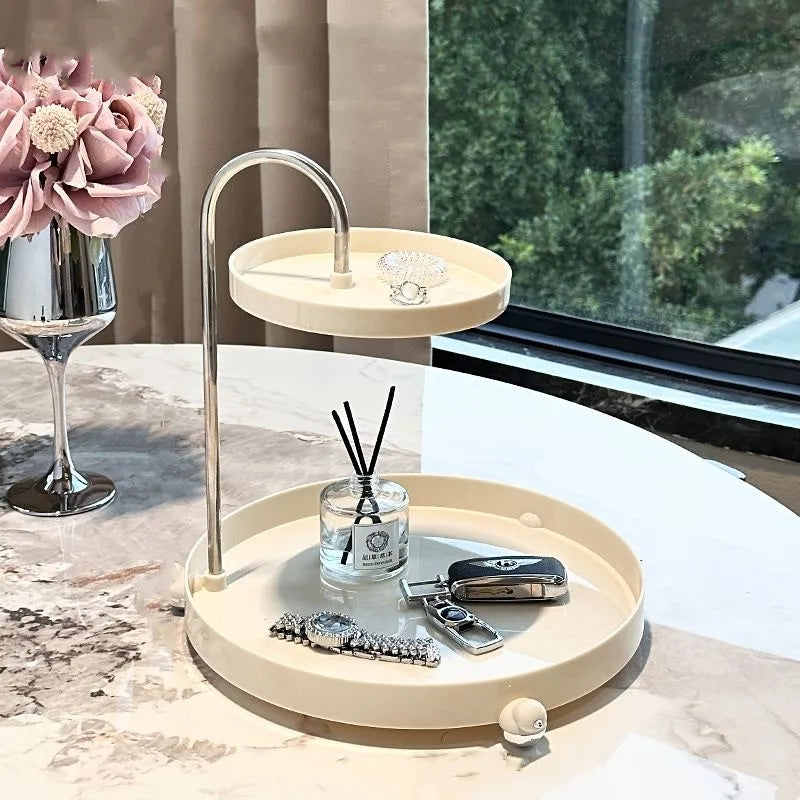 Makeup Organizer Tray Cosmetic Jewelry Lipstick Skincare Storage Shelf Perfume Watches Glasses Keys Rack Home Bathroom Holder