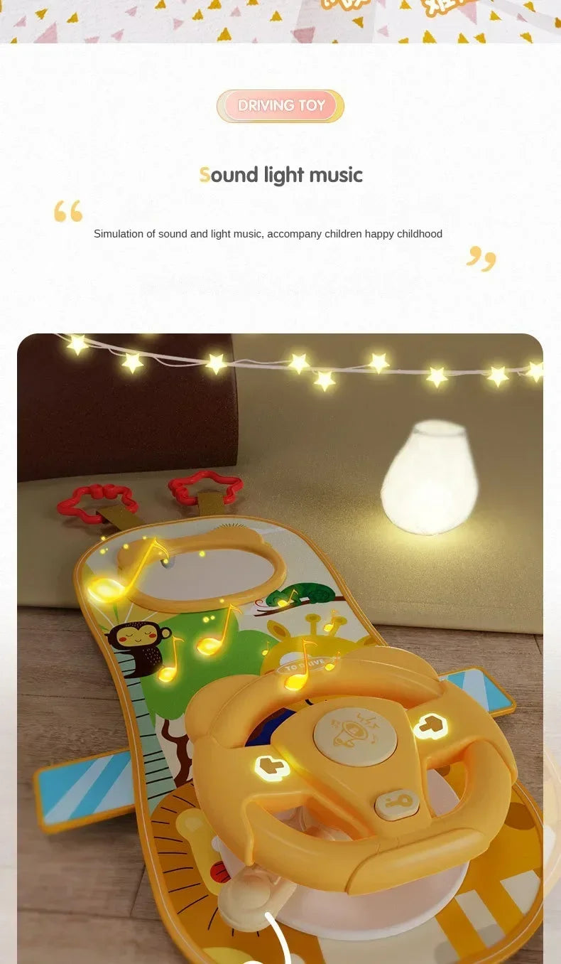 Baby Car Seat Toys Baby Toy Electric Simulate Driving Car Copilot Steering Wheel Seat Toy Hanging Toys for Baby 0 12M Hot
