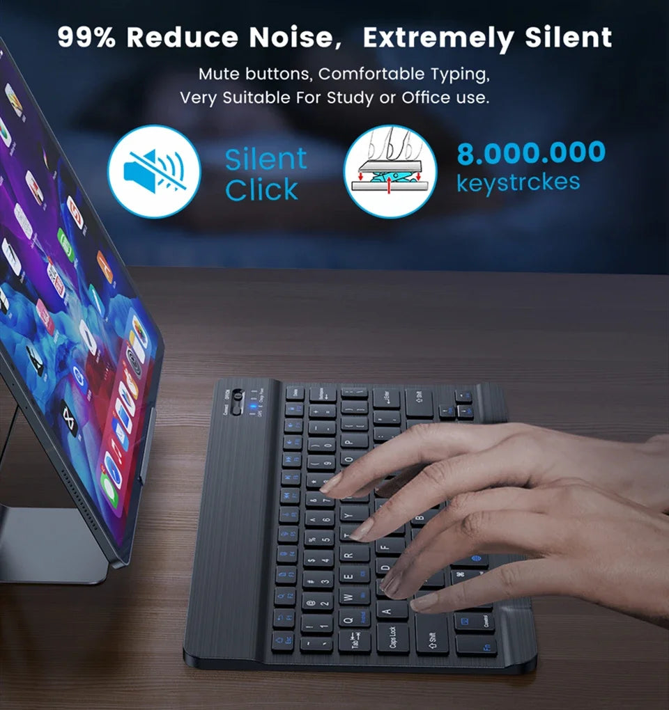 2026 New Slim Lightweight Ergonomic Bluetooth Keyboard, Compact Silent Wireless Keyboard for Windows iOS Android Devices Office
