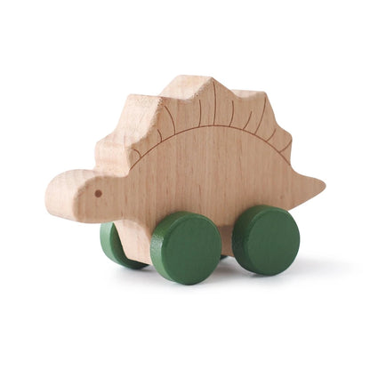 Montessori Wooden Toys Dinosaur Car Education Wooden Blocks Baby Toys From 3-5 Years Black Walnut Wooden Car Toys For Children