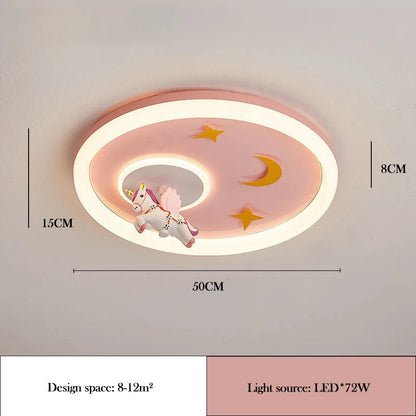 Children's Bedroom Ceiling Lights LED Moon Astronaut Unicorn Light Warm Romantic Baby Room Boy Girl Bedroom Ceiling Lamps