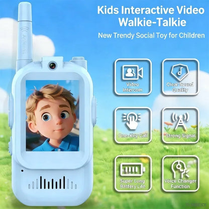 2PCS Kids Video Walkie Talkies USB Charging Indoor and Outdoor High Definition Intercom Children's Toys Birthday Gifts Ages 3-12