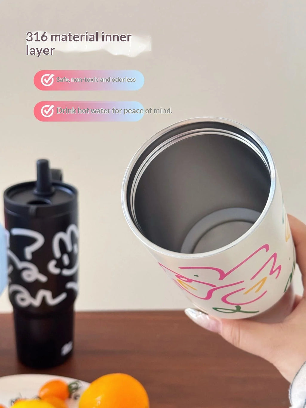 316 Stainless Steel Tumbler Large Capacity Thermal Bottle Double Vacuum Flasks Keep Cold Thermos Cup DIY Gift Mug Coffee Cup