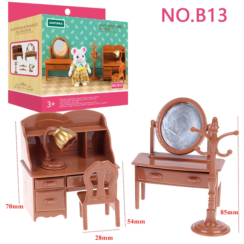 Toys Doll 1:12 Forest Family Montessori Kitchen Compatible Miniature Dollhouse Kitchen Accessories Furniture Pretend Play Gifts