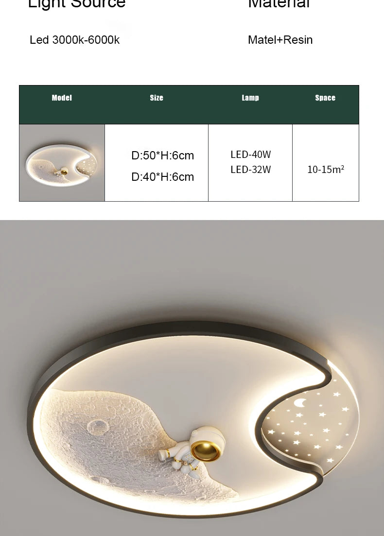 LED moon Astronaut Light Fantastic Eye Care living room bedroom girl lamp  Princess light