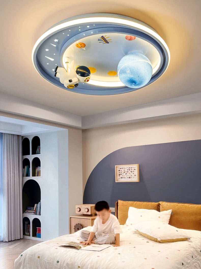 Children's Room Bedroom Ceiling Lights LED Moon Astronaut Unicorn Light Warm Romantic Baby Room Boy Girl Bedroom Ceiling Lamps