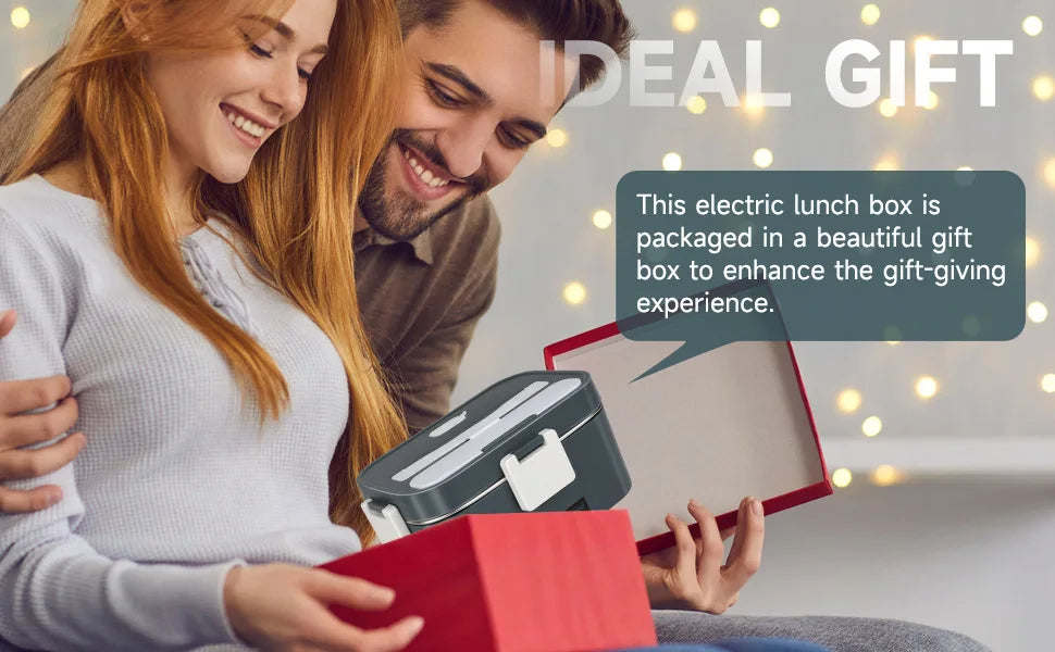 2-in-1 electric lunch box leak-proof portable food warmer 1.5/2/2.5 L microwave bento lunch box with stainless steel container