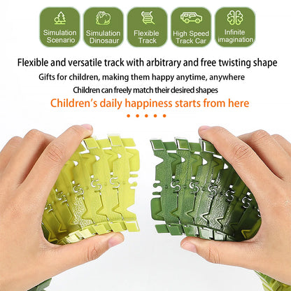 Children Electric Magic Climbing Dinosaur Track Toy Engineering Car Kids Track Car Train Toys for Children Birthday Gift