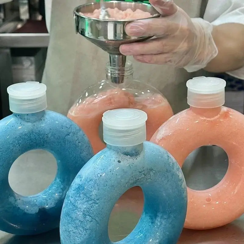 350ML Cute Donut Kids Water Bottle Leak-Proof Travel Cup Children Anti Fall Transparent Drinking Bottle Sports Water Bottle