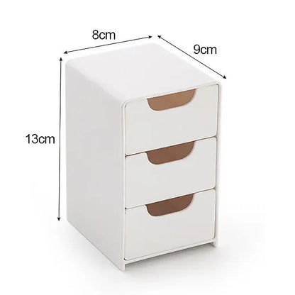 3-Tier Desk Organizer with Drawers - Ideal for Office Supplies, Jewelry & Cosmetics Storage - Portable Divider Box