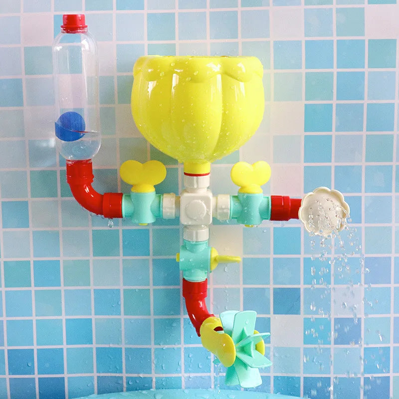 Baby Bath Toys Montessori DIY Pipes Tubes Water Spray Rotating Water Jet Game Bathtub Toy Spray Bathroom Toys Kids Gift