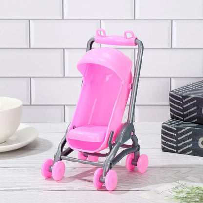 Dollhouse Furniture Scene Model Playing House Photo Props Toys Miniature Baby Stroller Infant Carts Dolls Accessories