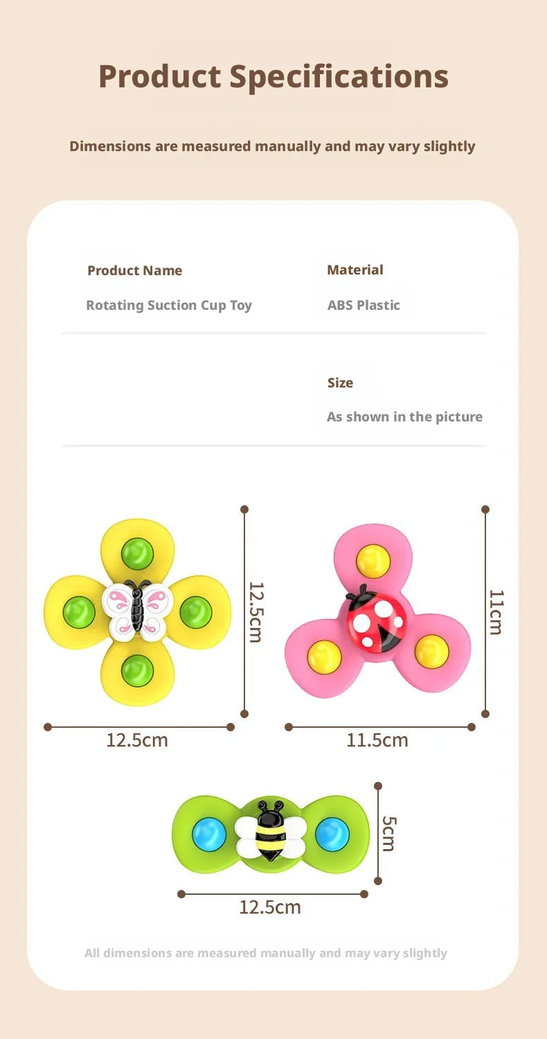 New Kids Bath Toys, Funny Bath, Car, Vacuum Sucker Toys, Rotate Cartoon Bells, Educational Toys For Kids, Gift
