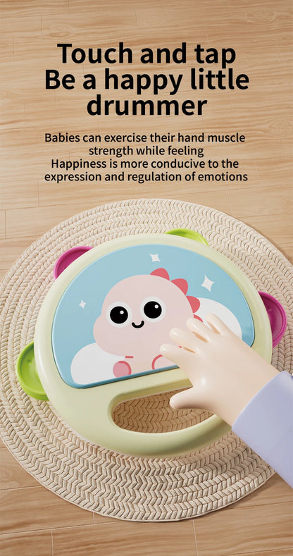 Baby Hand Drum Toys Montessori Musical Instruments Tambourine for Toddlers 1-3 Early Learning Percussion Music Toy