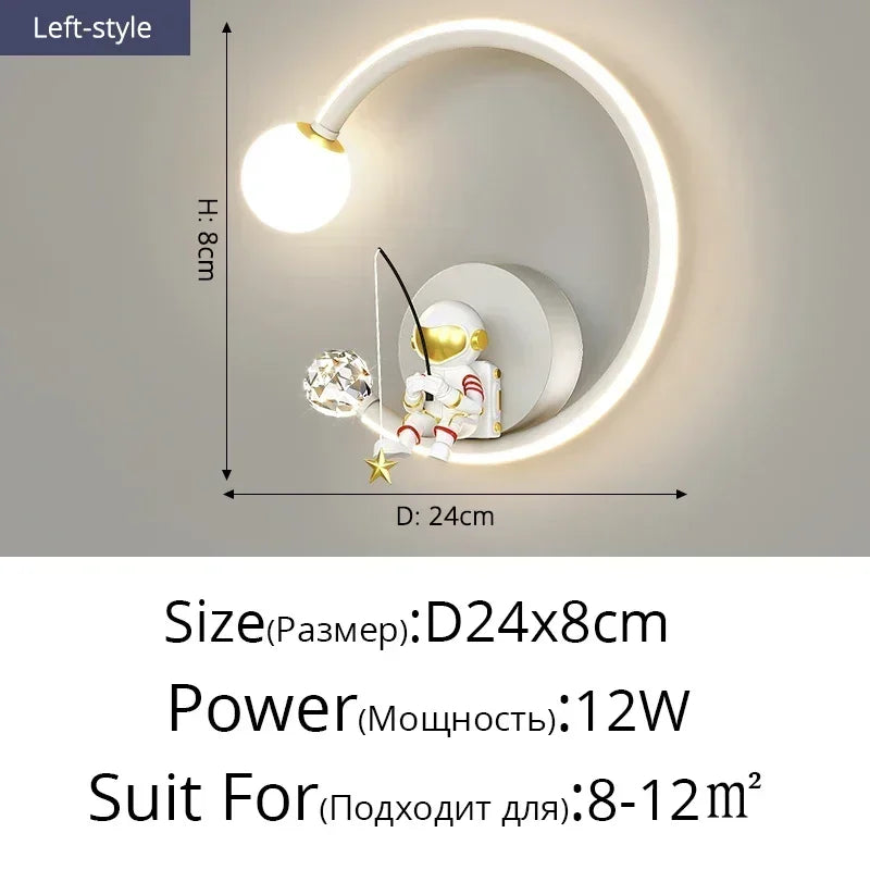 Wall Led Lights Modern Minimalist Astronaut Bedroom Bedside Sconce Lamps for Room Children's Home-appliance