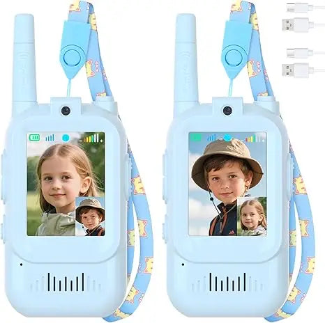 Mafiti Toys for Boys Girls Mini Video Walkie Talkies for Kids 2 Pack Rechargeable 1000 Feet Range Birthday Indoor Outdoor