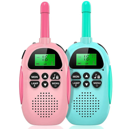 Kids Walkie Talkies 2 Pack Rechargeable Toy Two Way Radio 22 Channels 3KM Long Range for Children Outdoor Play Birthday Gifts