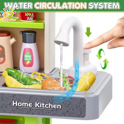 New kitchen tableware table Simulates kitchen cooking functions Electric toy Children's role-playing game Educational toy
