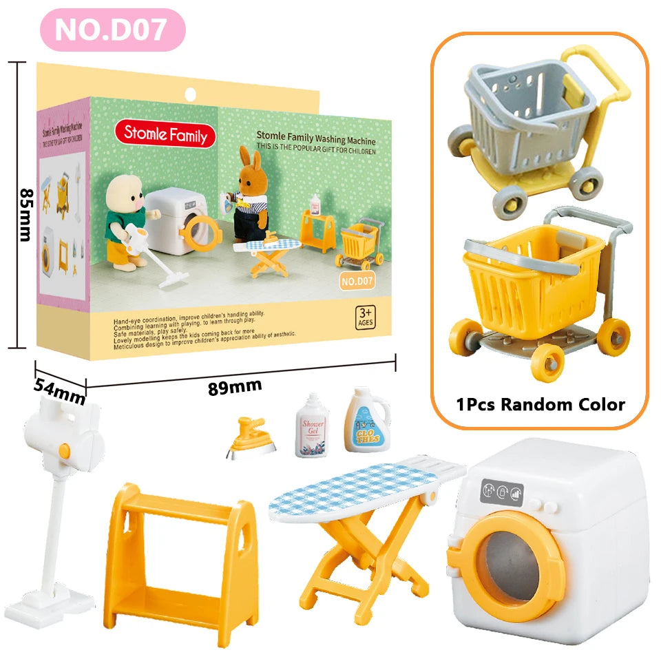 Toys Doll 1:12 Forest Family Montessori Kitchen Compatible Miniature Dollhouse Kitchen Accessories Furniture Pretend Play Gifts