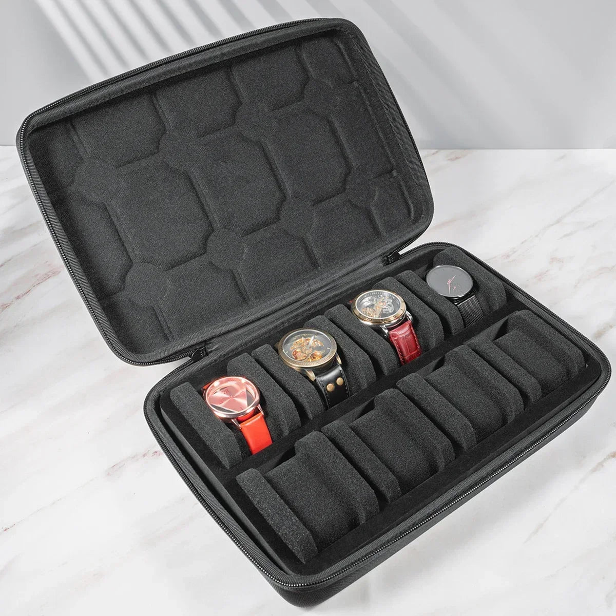 Watch Box Organizer For Men or Women Watch Travel Case Portable Storage Watch Display Holder for Wristwatches and Smart Watches