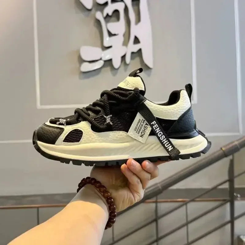 New Men Running Shoes Mesh Breathable Sneakers Lightweight Cushioning Non Slip Outdoor Sports Footwear Large Size Daily Walking