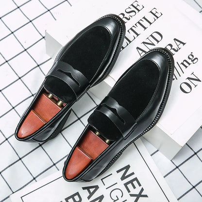 Summer Men Genuine Leather Casual Shoes Mens Wedding Black Dress Shoes Mens Banquet Loafers Blue Outdoor Walking Shoes Big Size