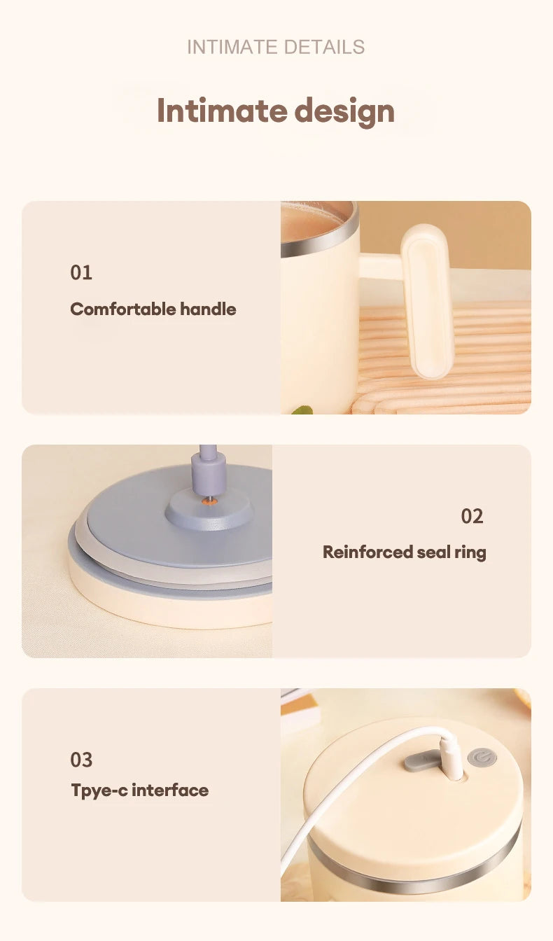 400ml Electric Automatic Self Stirring Cup Self Mixing Coffee Mug Glass Waterproof Protein Powder Stirrers for Home Office