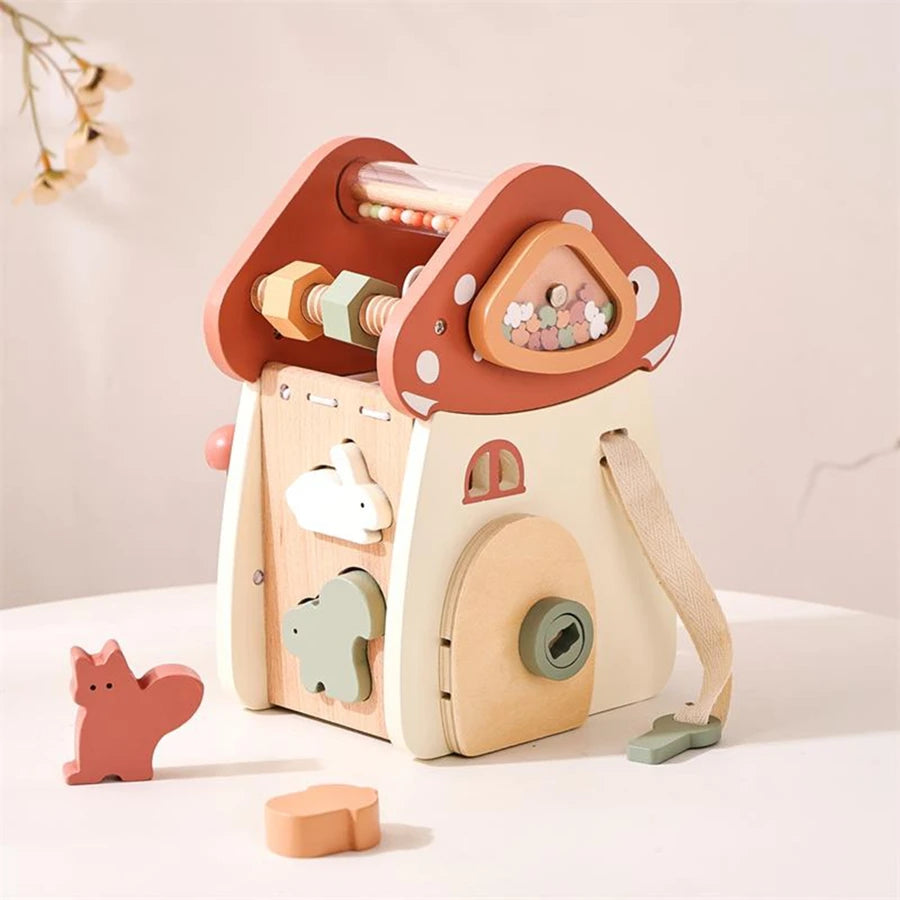 Wooden Montessorri Toys Five-in-one Multifunctional Baby Toys Exercise Children's hand-eye Coordination Logic Imagination Space