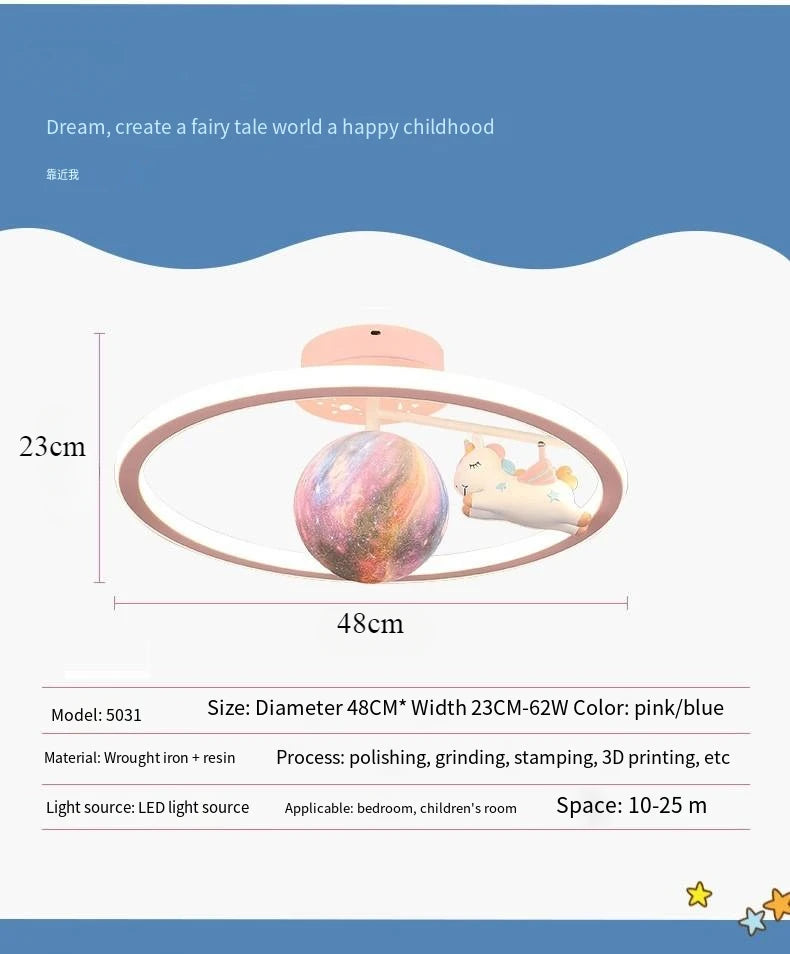 Modern LED Lovely crown star Ceiling Lamp Child Bedroom Living Restaurant Study Home Decoration Indoor Lighting Fixture Lustre