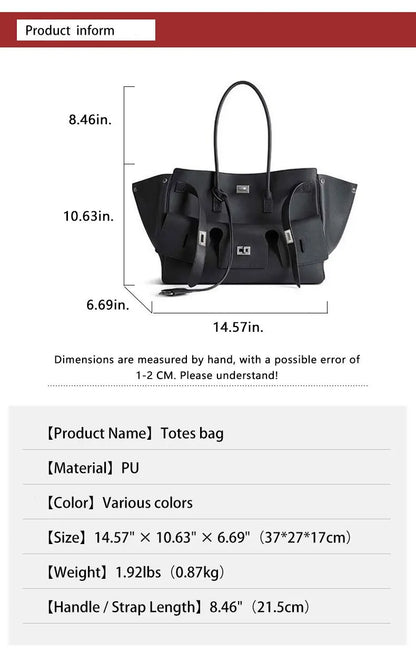 New Women's Tote Bag, Fashionable and Simple Casual Bag, High-End Shoulder Bag, Large-Capacity Commuter Bag, Trendy Handbag, Water-Repellent Shopping Bag