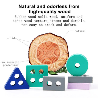 Toy Wooden Building Blocks Toys Color Shape Match Puzzle Toys for gifts Boys Girls