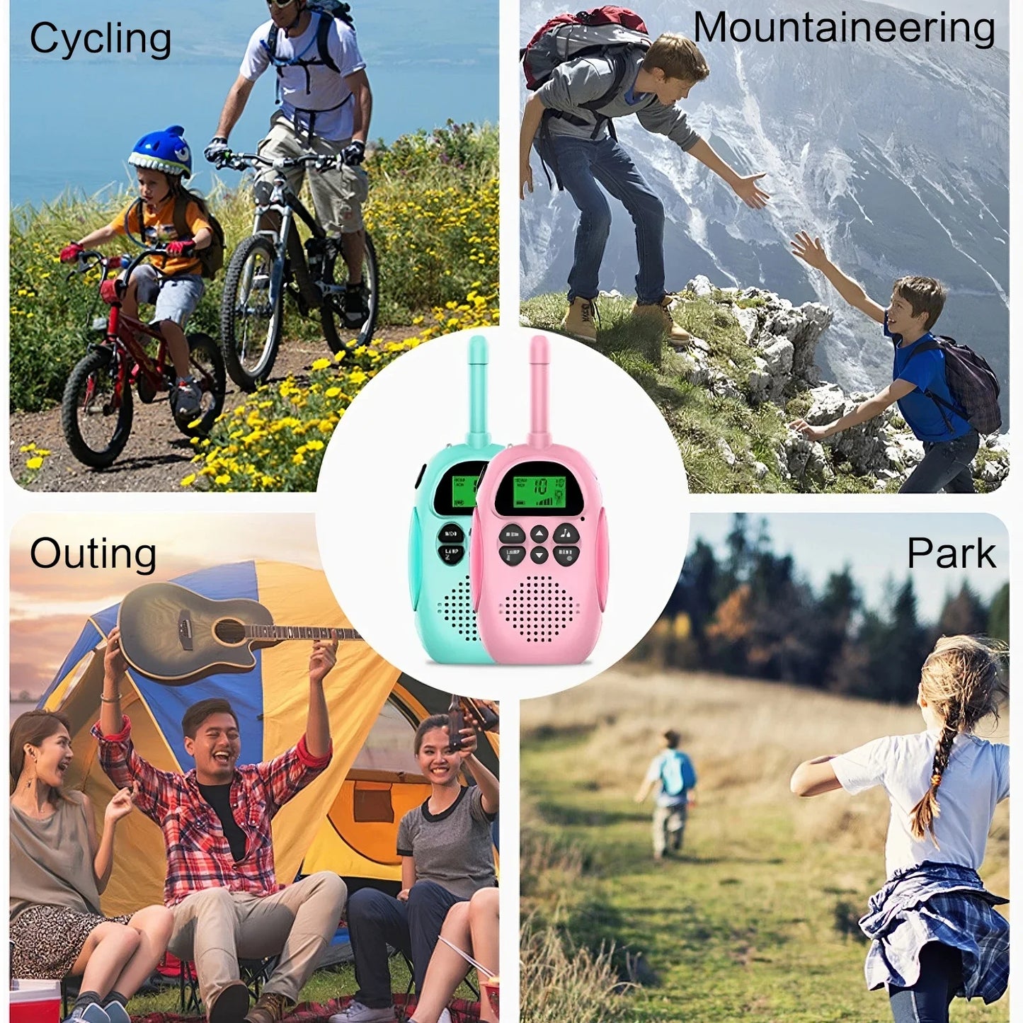 Kids Walkie Talkies 2 Pack Rechargeable Toy Two Way Radio 22 Channels 3KM Long Range for Children Outdoor Play Birthday Gifts
