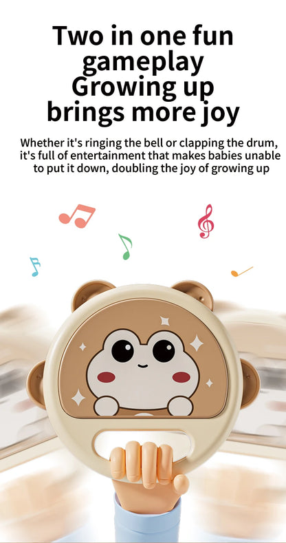 Baby Hand Drum Toys Montessori Musical Instruments Tambourine for Toddlers 1-3 Early Learning Percussion Music Toy