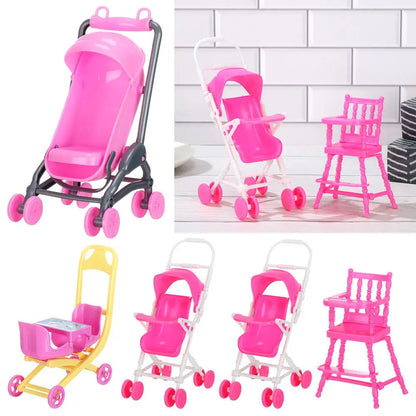 Dollhouse Furniture Scene Model Playing House Photo Props Toys Miniature Baby Stroller Infant Carts Dolls Accessories