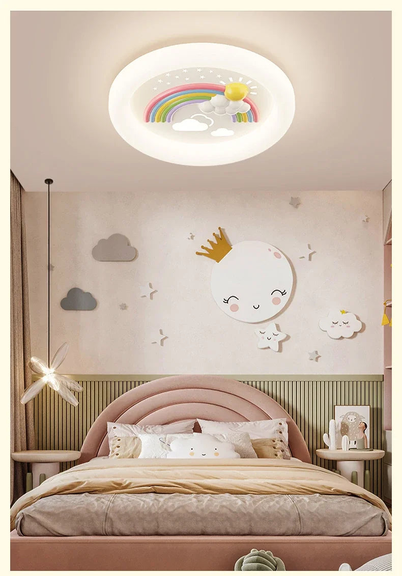 Modern Rocket Cloud Ceiling Lights Boys and Girls Bedroom Decor Light LED Warm Romantic Nursery Children's Room Ceiling Lamps
