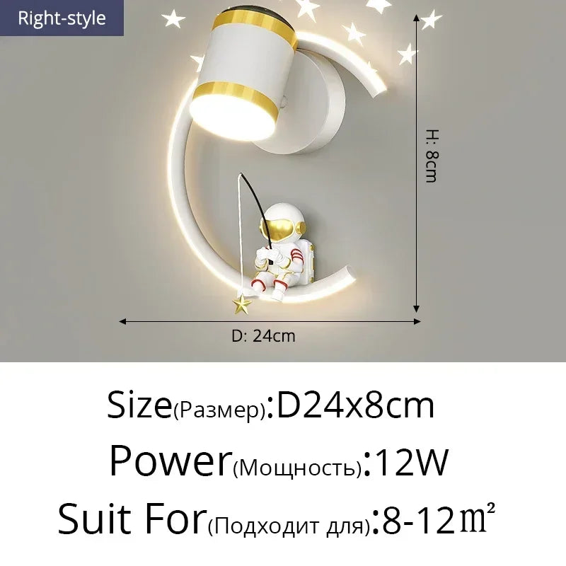 Wall Led Lights Modern Minimalist Astronaut Bedroom Bedside Sconce Lamps for Room Children's Home-appliance