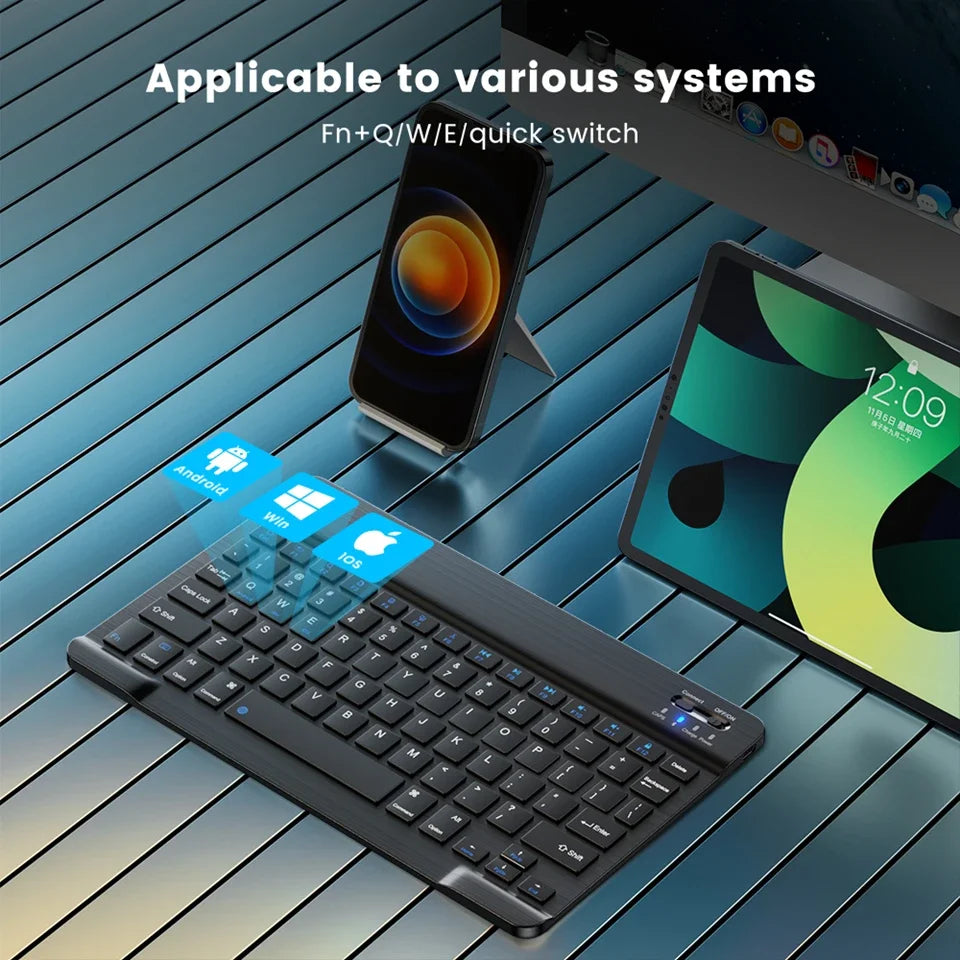2026 New Slim Lightweight Ergonomic Bluetooth Keyboard, Compact Silent Wireless Keyboard for Windows iOS Android Devices Office