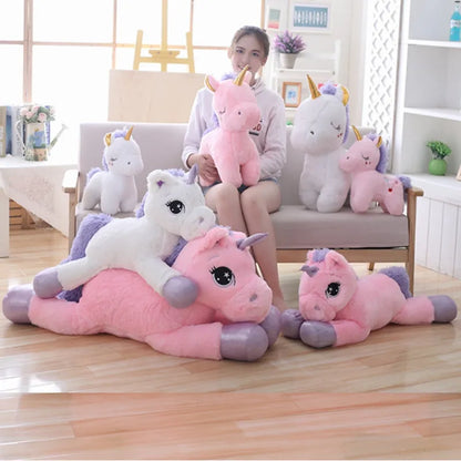 Giant Size 110/60cm Kawaii Unicorn Plush Toy Soft Stuffed Popular Cartoon Doll Animal Horse High Quality Toys For Children Girls