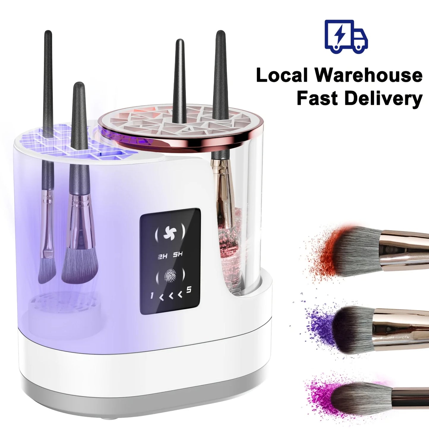 Portable Three-in-One Electric Makeup Brush Cleaner with Dryer USB Deep Cleaning for Various Sizes of Beauty Brushes including