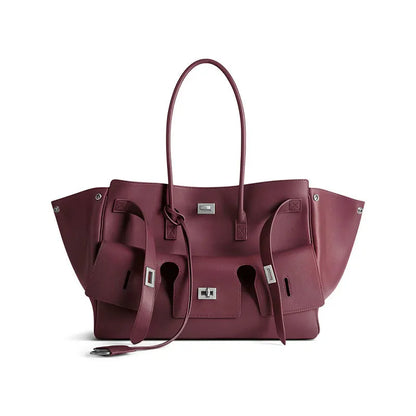 New Women's Tote Bag, Fashionable and Simple Casual Bag, High-End Shoulder Bag, Large-Capacity Commuter Bag, Trendy Handbag, Water-Repellent Shopping Bag